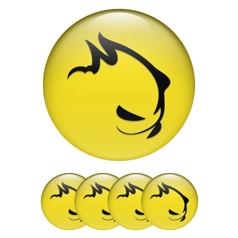 VW GTI Emblems for Center Wheel Caps Yellow Base Black Monster Edition
