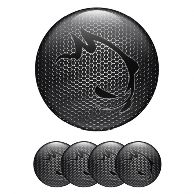 VW GTI Wheel Emblem for Center Caps Dark Mesh Black Monster Motif