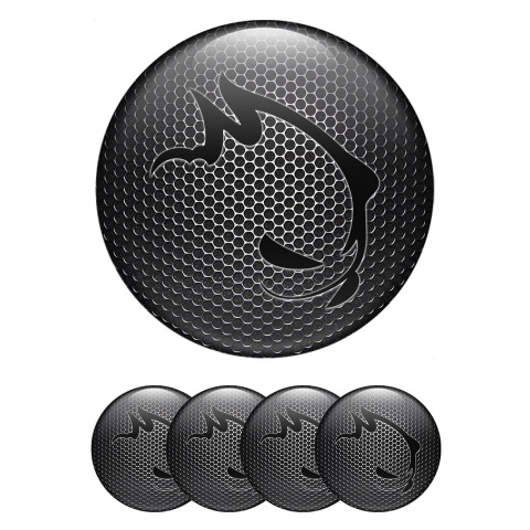 VW GTI Wheel Emblem for Center Caps Dark Mesh Black Monster Motif