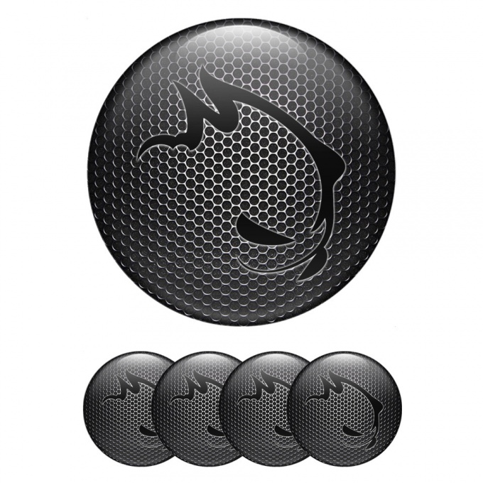VW GTI Wheel Emblem for Center Caps Dark Mesh Black Monster Motif
