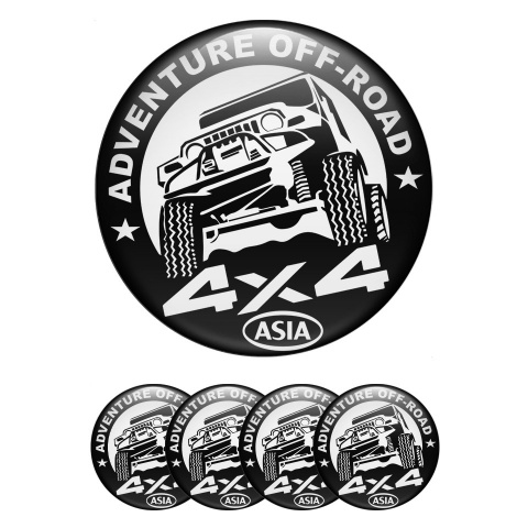 OFFROAD Wheel Emblem for Center Caps Black Base White Adventure Edition