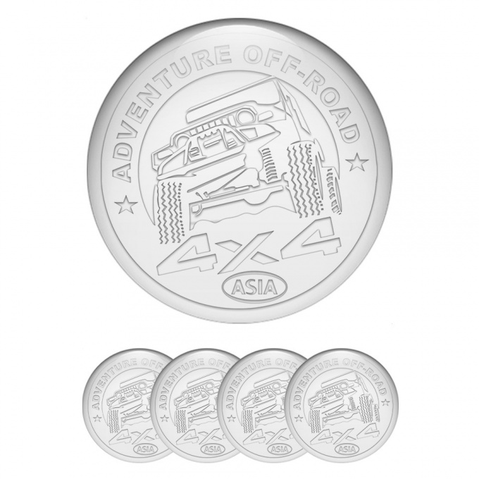 OFFROAD Wheel Emblem for Center Caps White Ring Pearly Adventure Logo