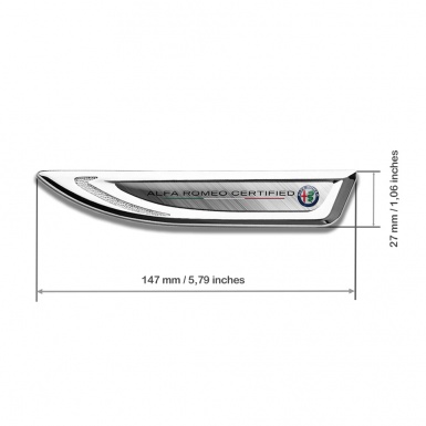 Alfa Romeo Emblem Fender Badge Silver Brushed Steel Certified Color Logo