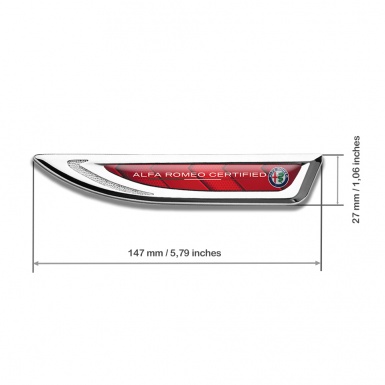 Alfa Romeo Fender Badge Self Adhesive Graphite Red Fragments Color Edition