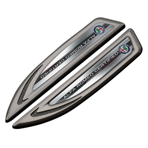 Alfa Romeo Fender Badge Self Adhesive Graphite Gradient Stripes Color Logo