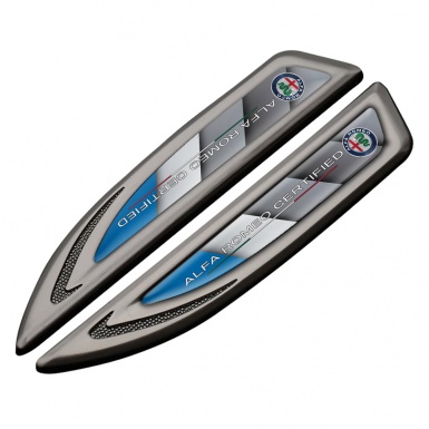 Alfa Romeo Fender Metal Emblem Graphite Monochrome Panels Blue Fragment