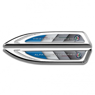 Alfa Romeo Fender Metal Emblem Silver Monochrome Panels Blue Fragment