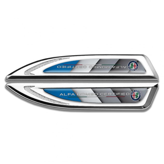 Alfa Romeo Fender Metal Emblem Silver Monochrome Panels Blue Fragment