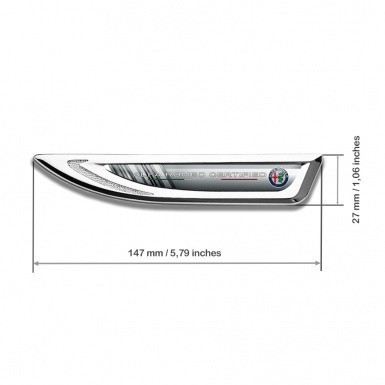 Alfa Romeo Fender Badge Self Adhesive Graphite Grey Elements Multicolor Logo