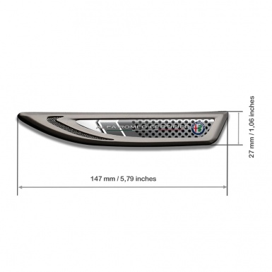 Alfa Romeo Fender Emblem Self Adhesive Graphite Perforated Metal Edition 