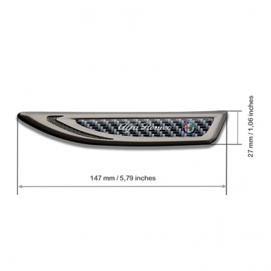 Alfa Romeo Emblem Fender Badge Graphite Grey Carbon Chrome Logo Edition