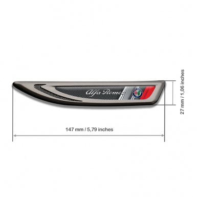 Alfa Romeo Fender Badge Self Adhesive Graphite Dark Grate Red Fragment