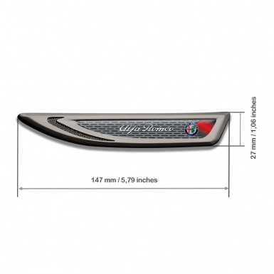 Alfa Romeo Emblem Fender Badge Graphite Industrial Grate Chrome Logo