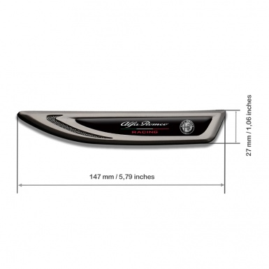 Alfa Romeo Emblem Fender Badge Graphite Black Base Racing Edition