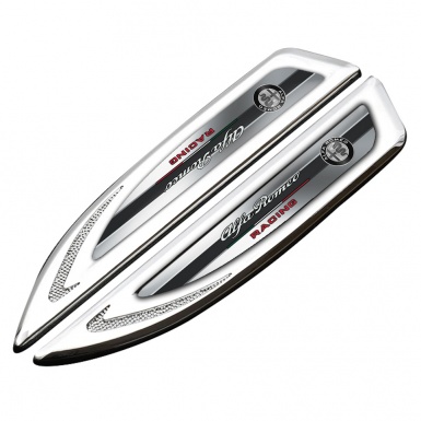 Alfa Romeo Fender Bodyside Badge Silver Gradient Frame Racing Edition