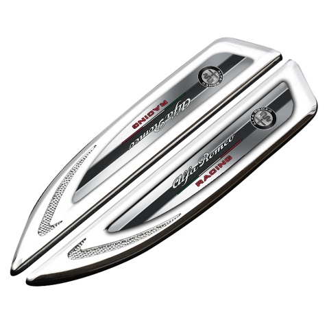 Alfa Romeo Fender Bodyside Badge Silver Gradient Frame Racing Edition