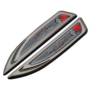 Alfa Romeo Fender Emblem Self Adhesive Graphite Metal Pattern Racing Motif