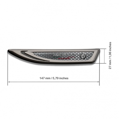 Alfa Romeo Fender Metal Emblem Graphite Steel Grate Texture Racing Design