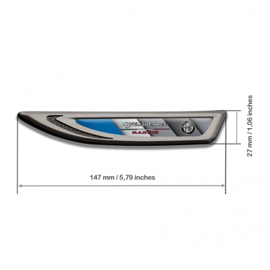 Alfa Romeo Fender Bodyside Emblem Graphite Blue Fragment Racing Logo