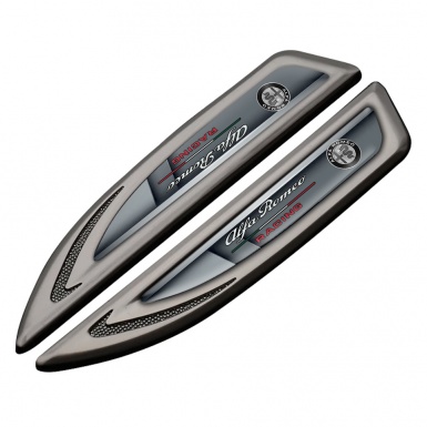 Alfa Romeo Fender Emblem Badge Graphite Grey Elements Racing Edition