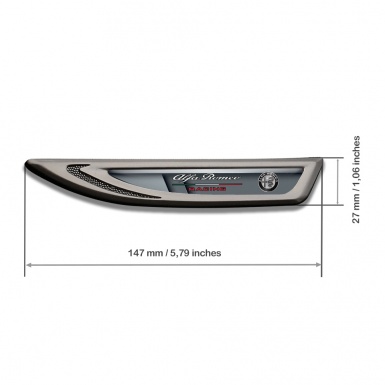 Alfa Romeo Fender Emblem Badge Graphite Grey Elements Racing Edition