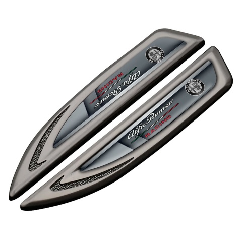 Alfa Romeo Fender Emblem Badge Graphite Grey Elements Racing Edition
