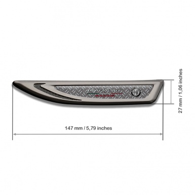 Alfa Romeo Fender Bodyside Badge Graphite Treadplate Texture Racing Logo