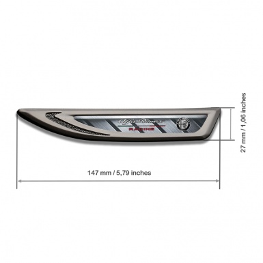 Alfa Romeo Fender Metal Emblem Graphite Metallic Pattern Italian Flag Design