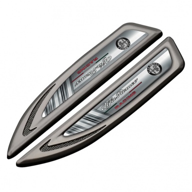 Alfa Romeo Fender Emblem Badge Graphite Monochrome Texture Racing Design