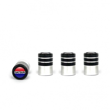 Datsun Valve Caps 4 pcs Red Blue Logo Silicone Sticker