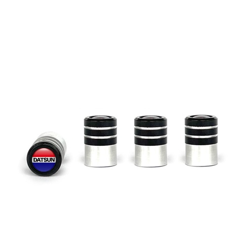 Datsun Valve Caps 4 pcs Red Blue Logo Silicone Sticker
