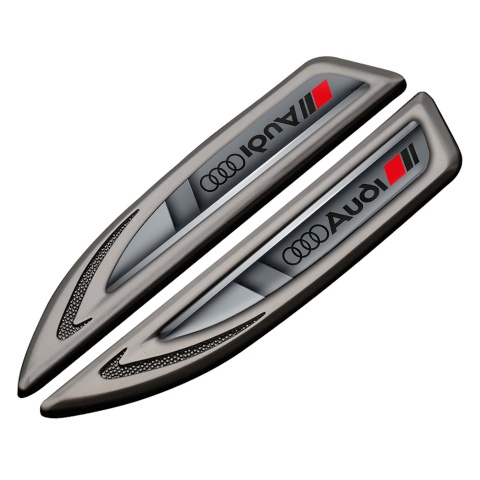 Audi Fender Emblem Self Adhesive Graphite Grey Elements Black Edition