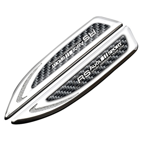 Audi RS Fender Bodyside Badge Silver Grey Carbon White Sport Logo