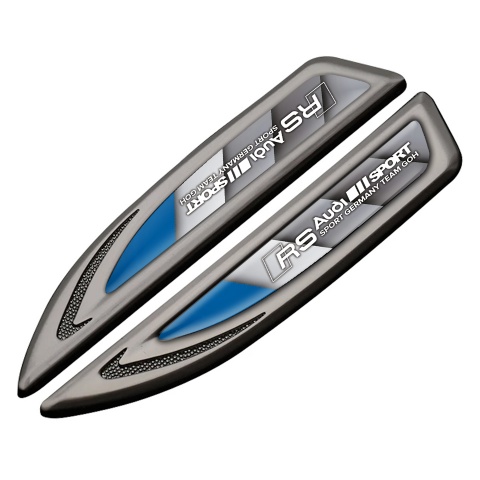 Audi RS Fender Bodyside Badge Graphite Grey Base Blue Fragment Edition