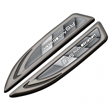 Audi RS Fender Emblem Self Adhesive Graphite Grey Pattern Sport Edition