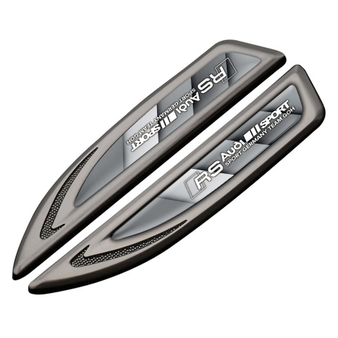 Audi RS Fender Emblem Self Adhesive Graphite Grey Pattern Sport Edition