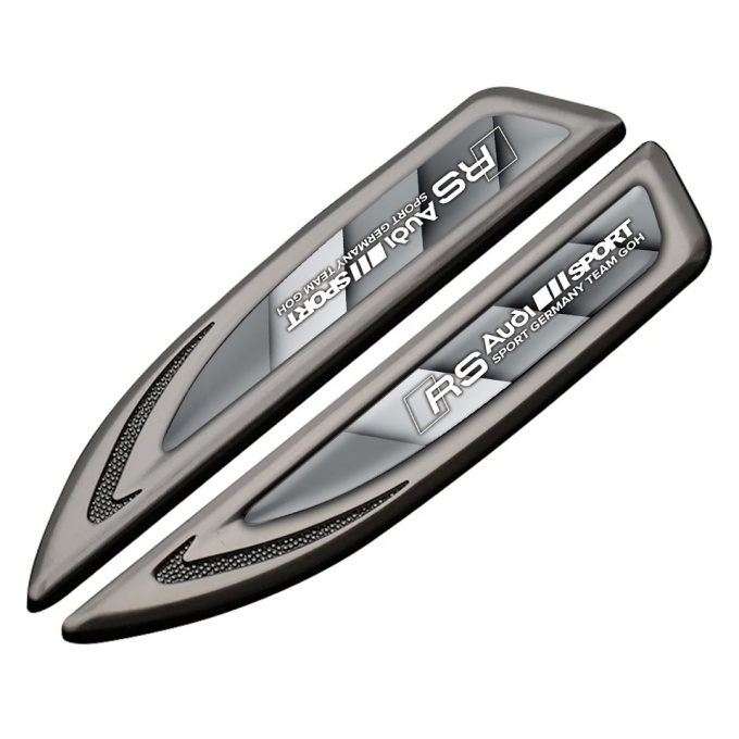 Audi RS Fender Emblem Self Adhesive Graphite Grey Pattern Sport Edition