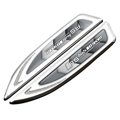Audi RS Fender Emblem Self Adhesive Silver Grey Pattern Sport Edition