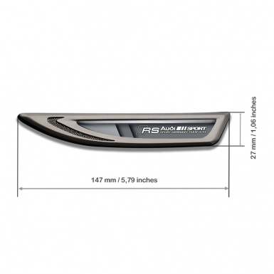 Audi RS Emblem Fender Badge Graphite Greyscale Pattern Sport Team Logo