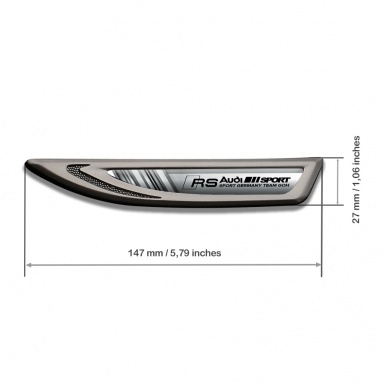 Audi RS Fender Bodyside Emblem Graphite Grey Elements Black Sport Logo