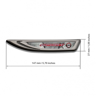 Fiat Fender Bodyside Emblem Graphite Stone Texture Sport Vision Design