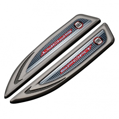 Fiat Fender Metal Emblem Graphite Grey Carbon Crimson Sport Logo Variant