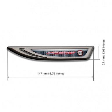 Fiat Fender Metal Emblem Graphite Grey Carbon Crimson Sport Logo Variant