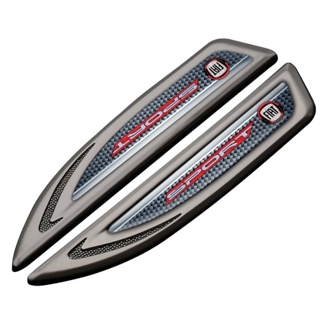Fiat Fender Metal Emblem Graphite Grey Carbon Crimson Sport Logo Variant