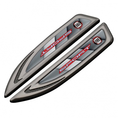 Fiat Fender Emblem Self Adhesive Graphite Grey Panels Sport Logo Edition