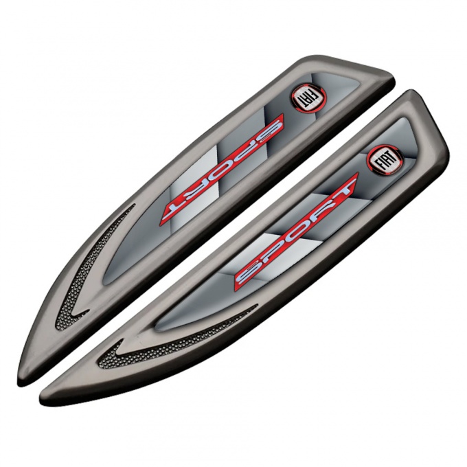 Fiat Fender Emblem Self Adhesive Graphite Grey Panels Sport Logo Edition