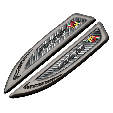 Fiat Abarth Fender Emblem Self Adhesive Graphite Light Carbon Grey Logo
