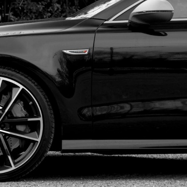 Fiat Abarth Fender Metal Badge Silver Metal Grate Lightning Logo Design