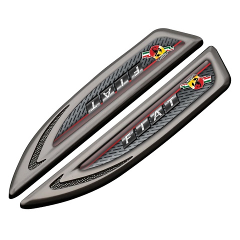 Fiat Abarth Fender Bodyside Emblem Graphite Sport Line Lightning Design
