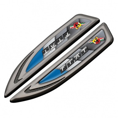 Fiat Abarth Fender Metal Emblem Graphite Blue Element Lightning Edition